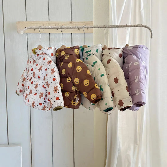 New Double-sided Down Cotton Jacket with Hooded Jacket for Children&