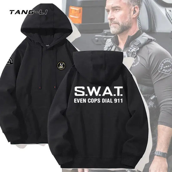 SWAT Special Weapons & Tactics Troop Logo Hooded Sweater Autumn/Winter Men&