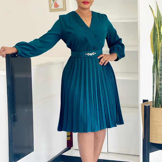 Mid Length Pleated Dress Women Dresses White A Line Vestidos Streetwear V Neck Spring Elegant Maxi High Waist Party Wedding 2025