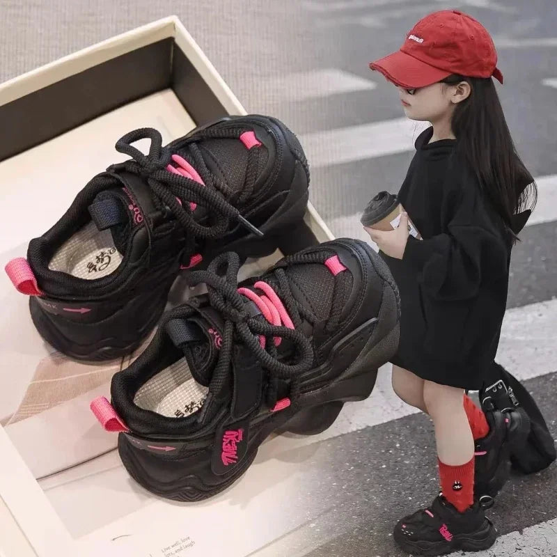 2025 Children Sneakers for Girls Autumn New Fashion Korean Style Soft Comfortable Casual Versatile Keep Warm Cotton Chic Shoes