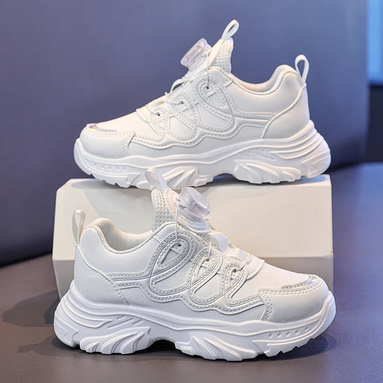 White Kids Sneakers Girls Sport Shoes Kids Spring New Platform School Fashion Athletic Footwear Tennis Girls Sneaker 4-12 Years