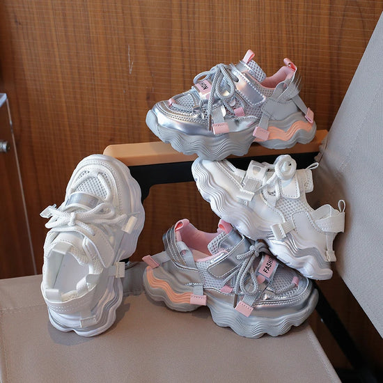 Children Casual Shoes for Girls 2026 Spring New Fashion Korean Style Soft Bottom Anti-slippery Versatile Outside Trendy Sneakers